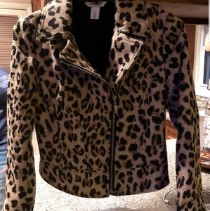 WHBM leopard moto jacket